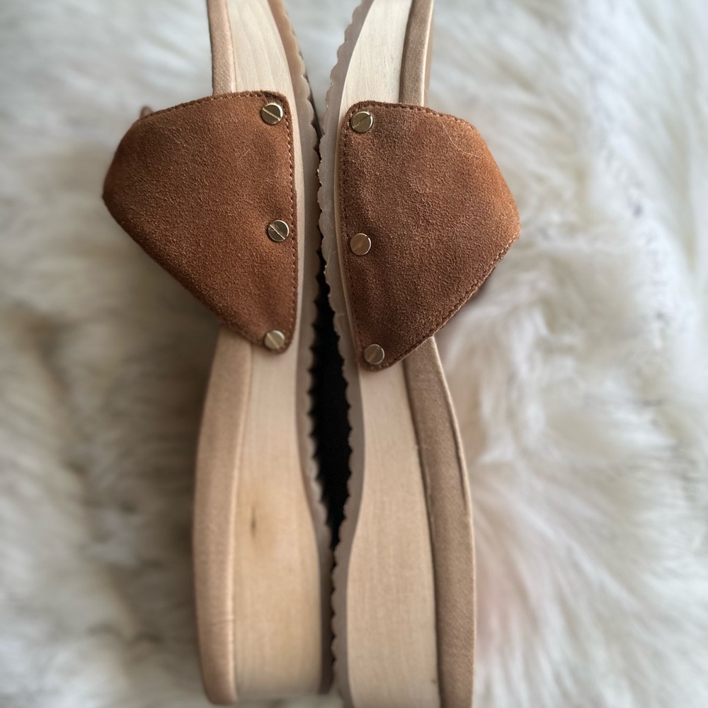 Dr. Scholl's Tan Suede Buckle Sandals - Picture 8 of 14